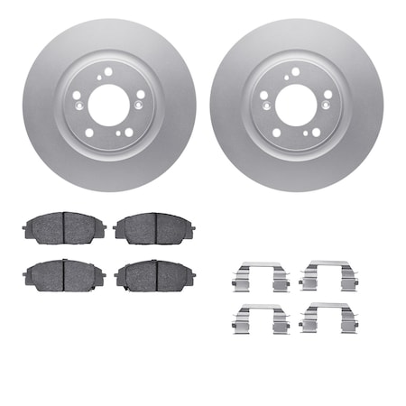 Dynamic Friction Co DFC GEOSPEC Coated Rotors with 5000 Brake Pads - Ceramic and Hardware 4512-59123