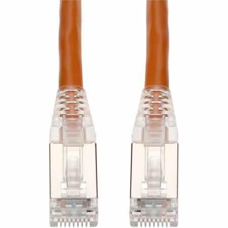 Add-On 7FT ORANGE CAT 6 SHIELDED PVC ETHERNET CABLE SNAGLESS EASY CLEAR BOOT TAA RJ-45 ADD-7FCAT6S-OE-TAA