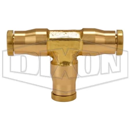 Dixon Push-In Union Tee, 1/4 in Nominal, Tube, Brass, Domestic 648