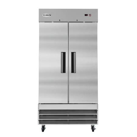 Koolmore 39 in. Commercial Stainless Steel 2-Door Reach-In Refrigerator, 30 cu. ft. RIR-2D-SS35C