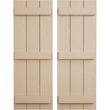 Ekena Millwork Rustic Three Board Joined Board-n-Batten Sandblasted Faux Wood Shutters, 16 1/2W x 66H, PR SHUBJS16X66SDPR