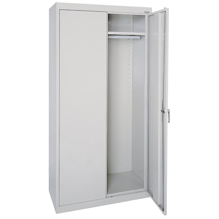Sandusky Lee Wardrobe Storage Cabinet, 72 in H, 36 in W, 24 in D, Swing, Keyed, Gray, 1 Shelves, 0 Drawers CAW1362472-05