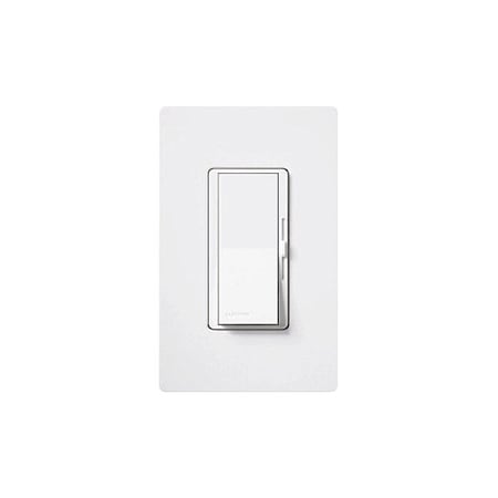 Lutron Lighting Dimmer, Fluorescent/LED, Hard Wired, 1 Pole, 3-Way, 1 Gang, 120 to 277V AC, White DVSTV-WH