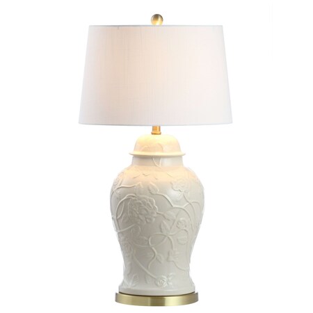 Jonathan Y Naiyou 29.5" Ceramic Classic Traditional LED Lamp Table Lamp, Cream JYL6604A