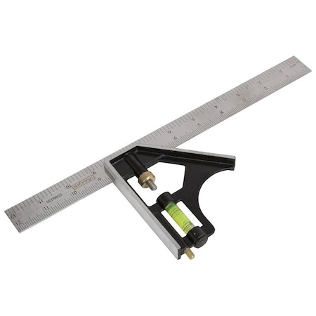 Vulcan Combo Square, 1 2.5 in cm W Blade, 12 in 30.5 cm L Blade, SAE & Metric Graduation TGE-TS12