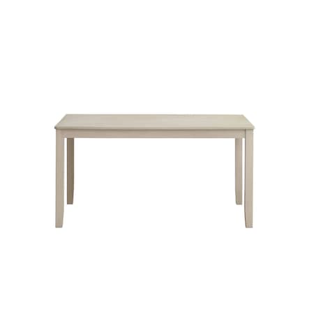 Homeroots 59" Antiqued White Wood Dining Table 630374