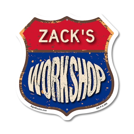 Signmission Zack's Workshop, 6 Inch X 6 Inch, Plastic Sign SHI-P-6-489-ZACK