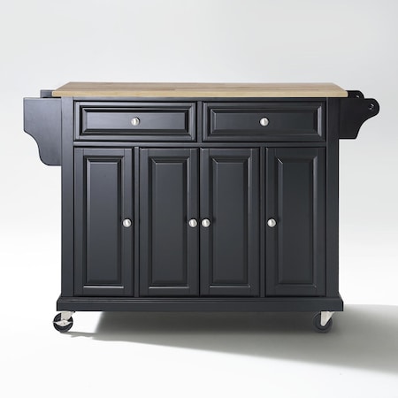 Crosley Full Size Wood Top Kitchen Cart KF30001EBK