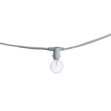 Bulbrite 25 ft, 15-Socket Decorative String Light Kit, E12 Base Bulbs not Included, White 810050
