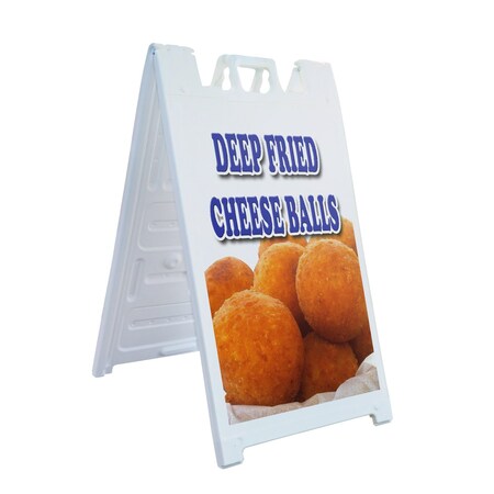 Signmission Deep Fried Cheese Balls, A-Frame & 2 Sign Inserts, Heavy-Duty Plastic Frame SBHD-C-2436-Deep Fried Cheese Balls