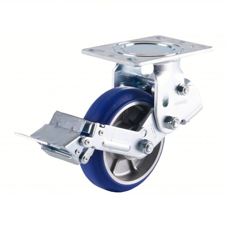 Foot Master Plate Caster, Rigid, Polyurethane, 253mm H GDSP-200BRF-MUD