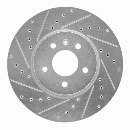 Dynamic Friction Co DFC Brake Rotor - Drilled and Slotted - Silver 631-46037L