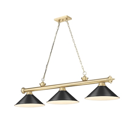 Z-Lite Cordon Heritage Brass 3 Light Billiard 2306-3HBR-MB15