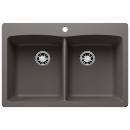 Blanco Diamond Equal Double Dual Deck, Volcano Grey 443104