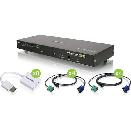 Iogear 8-PORT KVM SUPPORTS VGA & DP TAA COMPLIANT GCS1808DPKITU