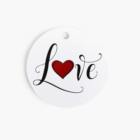 Nashville Wraps Love Round Gloss Gift Tag, 3in Circle, 50PK RPTL