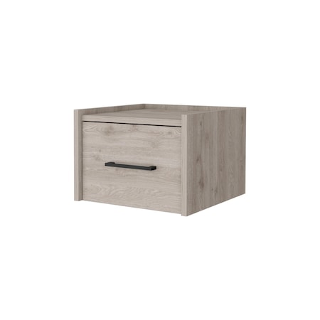 Homeroots 10" Gray Wood One Drawer Floating Nightstand 546178