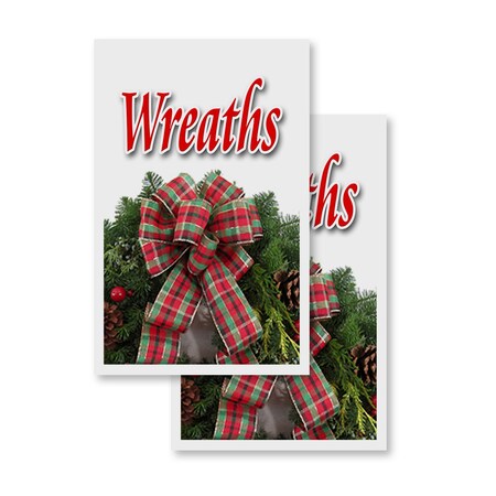 Signmission Wreaths, Vinyl Decals Only 24 Inch x 36 Inch, Vinyl Decal, 2PK DSB-2436-2PACK-Wreaths