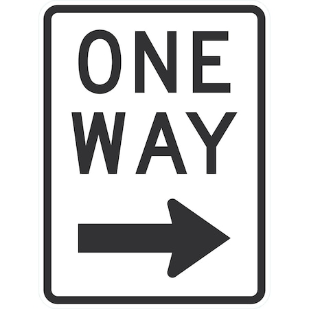 Lyle R6-2R, One Way (Right Arrow), 18x24, Engineer Grade, White G-10278-EG_18x24