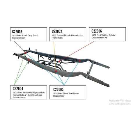 Bous Performance 1 in. Drop Front Crossmember for 1932 Ford C22003