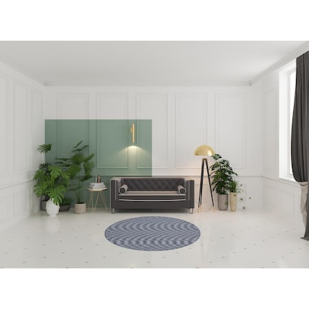 Homeroots 6' Navy Blue Round Power Loom Area Rug 522570