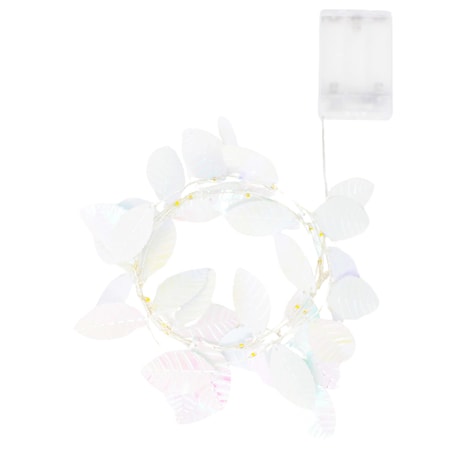 Elegani 20 LED Iridescent Leaf Fairy Lights - 7.8ft Silver Copper Wire String Light PH-5136