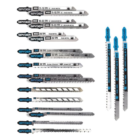 Spyder Jig Saw Set with Case, Multi-Material Cutting, 20pc 300091