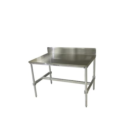 Daphnes Dinnette Stainless Top Aluminum I-Frame Table with Backsplash, 34 to 35.5 x 30 x 48 in. DA459017