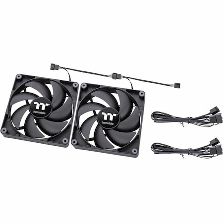 Thermaltake CT140 PC Cooling Fan, Daisy-Chain Design, 140 mm Hydraulic Bearing Fan, 2PK CLF148PL14BLA