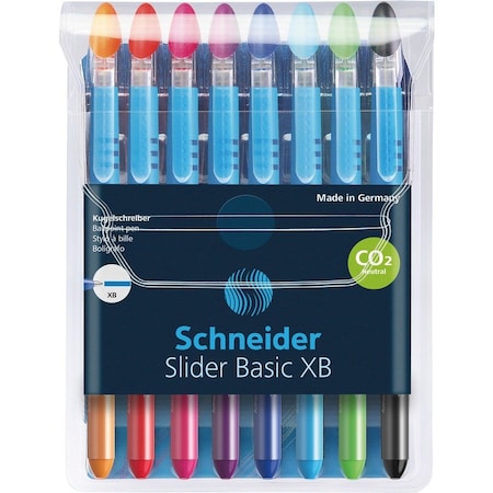 Rediform Slider Basic XB Ballpoint Pens Wallet, Multi, 8PK RED151298