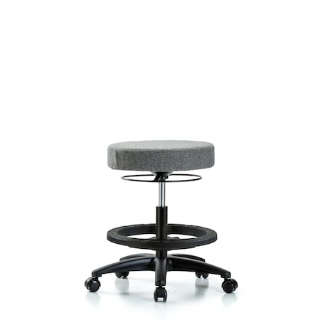 Blue Ridge Ergonomics Bench Stool, Med, Fabric, BF, Casters, Gry BR-FMBSO-RG-BF-RC-F44