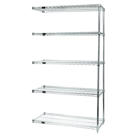 Quantum Storage Systems WIRE 5 SHELF ADD-ON KIT CHROME 86in AD86-1248C-5