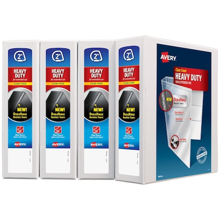 Avery Binders, Heavy-Duty View 3 Ring, 2 in, PK4 79790