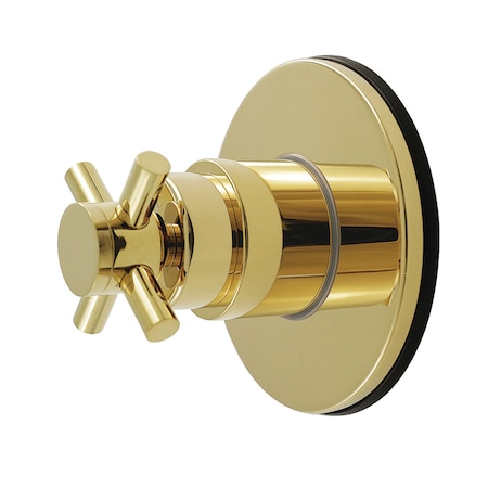 Kingston Brass Single-Handle Six-Way Diverter Valve with Round Trim Kit, Polished Brass KS4032DX