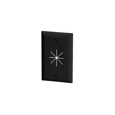 Cable Wholesale Split Plate with Flexible Opening, Black 45-0017-BK