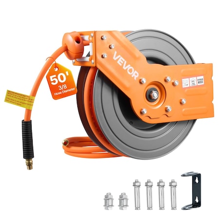 Vevor Retractable Air Hose Reel 50 FT x 3/8 Inch Air Compressor Hose Max 300PSI NT-A10