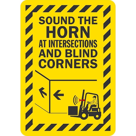 Lyle Sound The Horn At Intersections And Blind Corners, 7x10, Non-Reflective, Yellow G-17082-NA_7x10