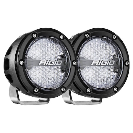 Rigid Industries 360-Series RGBW 4 in Offroad Lamp Diffused Beam w/RGBW Backlight Pods, 2PK 36400