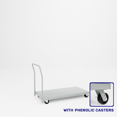 Pucel Dolly Platform Truck, 24 in W x 48 in L x 36 in H, Putty 24-PTD-48P