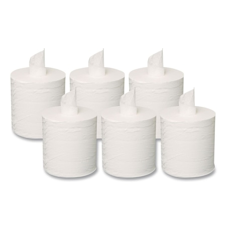 Gen Center-Pull Paper Towels, 2 Ply, 2.3 in Core Dia, 7.3 in W, 500 ft, 600 Sheets/Roll, White, 6PK GEN203