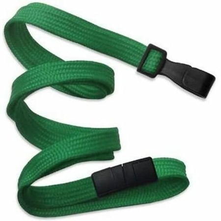 Brady LANYARD STANDARD, GREEN, 3/8in, FLAT BRAIDED, WOVEN LANYARD, UNPRINTED, POLYESTER MATERIAL,  2137-4748