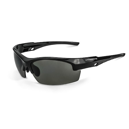 Crossfire Polarized Safety Glasses, Wraparound Smoke Polycarbonate Lens, Scratch-Resistant, PR 4061