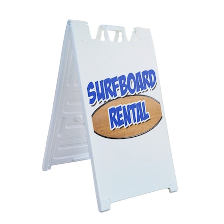 Signmission Surfboard Rental, A-Frame & 2 Sign Inserts, Heavy-Duty Plastic Frame SBHD-C-2436-Surfboard Rental