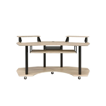 Homeroots 71" Natural and Black Music Recording Studio Desk 491452