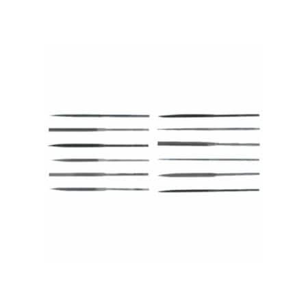 Crescent/Nicholson Swiss Pattern Thin Rectangular Needle File, 6-1/4 in, 2 Cut, 12PK 183-37842