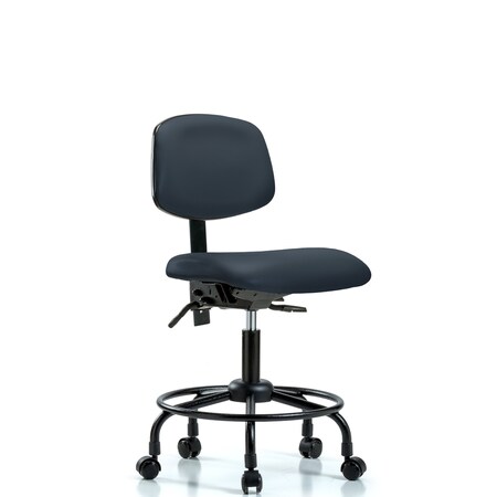 Blue Ridge Ergonomics Desk Chair Desk Chair, Vinyl, Chrome Tilt Glides, Port, No Arms, 21" to 26" Height, Vinyl BR-VDHCH-RT-T1-A0-RC-8582