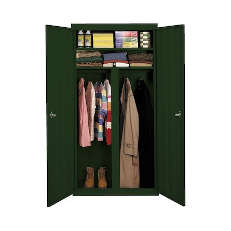 Steel Cabinets Usa Storage Cabinet, 72 in H, 36 in W, Hunter Green, 2 Shelves W-367224DS-H GRN