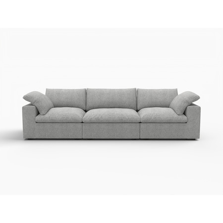 Homeroots 120" Light Gray Linen Blend Modular Sofa 714571