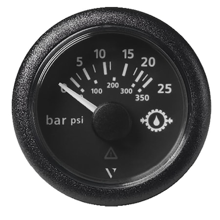 Veratron 52MM (2-1/16") ViewLine Transmission Oil Pressure 25 Bar/350 PSI - Black Dial and Round A2C59514136