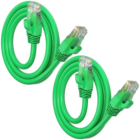 Maximm Cat6 Ethernet Cable 3ft 10Gbps 550MHz UTP, 2PK, Green, 2PK CAT6CCA-3GN-2PK